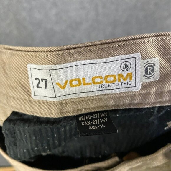 Volcom Shorts Boys 14Y 27 Waist Beige Casual Slash Pockets Polyester Blend‎ - Picture 6 of 8